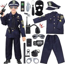 16PCS Police Costume for Kids,Police Officer Costume for Kids,Kids Cop Costume