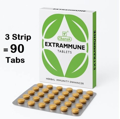 Charak Extrammune Tablets 90 Tablets   Herbal Formula for Daily Immunity