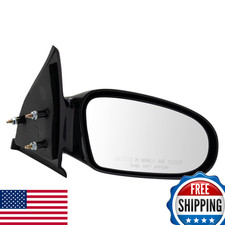 TRQ Passenger Side Manual Mirror Assembly Paint-to-Match Smooth Black for Saturn