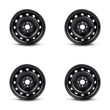 Set Of 4 15 Black Steel Wheels Rims For Fiat 4x98 D7pa Genuine 4lug Set Of 4 15 Black Steel Wheels Rims For Fiat 4x98 D7pa Genuine 4lug
