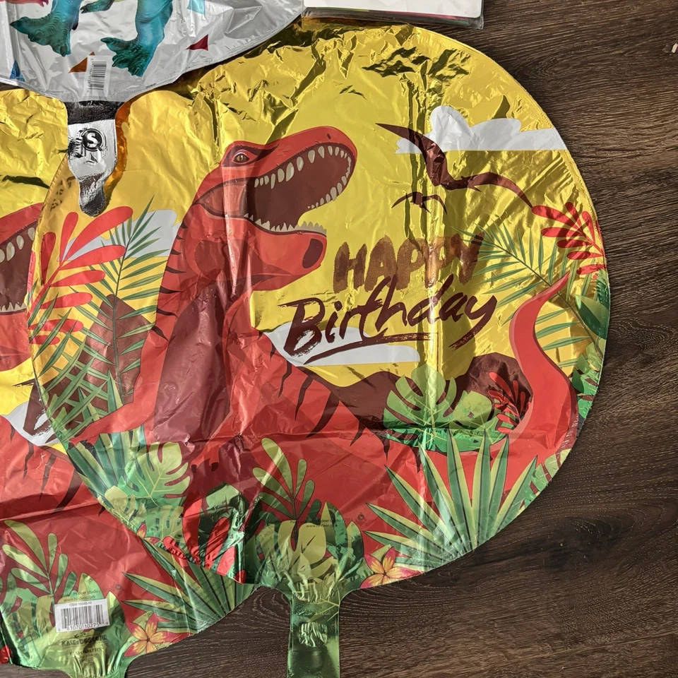 Декор для вечеринки в джунглях воздушные шары динозавры лот из 10 майларовой фольги Happy Birthday T-Rex - Изображение 2 из 4
