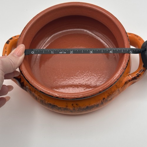 De Silva Umbria Terracotta Pottery 5 3/4" Etruscan Rounded Casserole Lid Orange - Picture 2 of 5