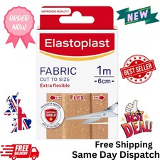 Image of Elastoplast Fabric Cut to Size Extra Flexible Plasters 10 Strips 6cm x10cm(1M)