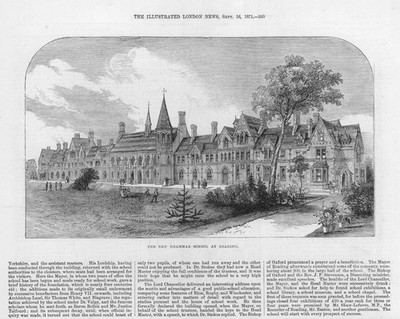 Antiker Druck von 1871 - BERKSHIRE LESE Bildung Neues Gymnasium (61)