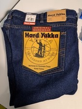 Hard Yakka Men  s Workwear Denim Jeans Straight Regular Fit Dark Blue Size 102 s.