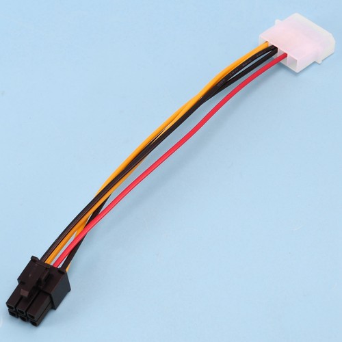 2X(4-Pin Male to 6-Pin Female socket Cable for PCIe PCI Express Adapter H6U2) - Photo 7/9