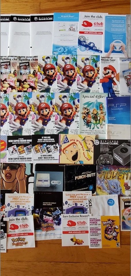 Nintendo Power NES SNES N64 GameCube Juego Promo Insertos Lote Pokemon Zelda Mario! Foto 3 de 4