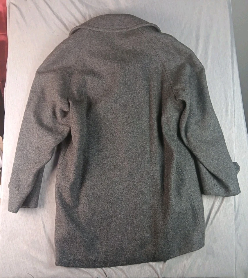 VTG 1960s Pendleton Men's sz 42 Car Coat Gray Pea Overcoat Pure Virgin Wool USA - Image 3 of 4