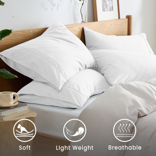 Confezione 4 Federe Microfibra Ultra Morbide Copricuscino King Queen Biancheria da Letto - Foto 61 di 169