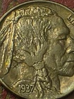 1937-P Buffalo Nickel 5c   [ Neon -Iridescent  Surfaces ]  FULL HORN BU AWESOME!