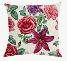 Rose Lily Floral Garden Spring Easter Throw Pillow Cover Holiday Home Decor