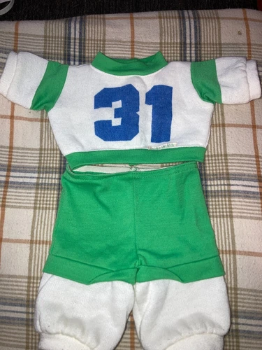 Vintage Cabbage Patch Kids/Doll Clothes White/Green #31 Sweatsuit  (460)