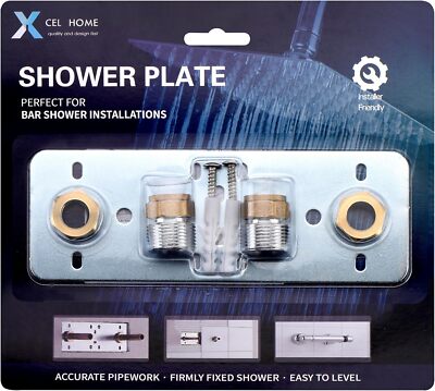 Easy Shower Befestigungsplattensystem | Starkes & Leckagefreies Ventil Chrom Anschlüsse
