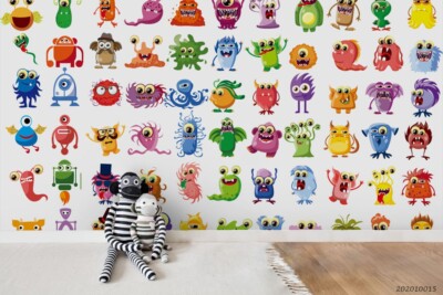 3D Monster Watercolor Cartoon Wallpaper Wall Murals Removable Wallpaper 11