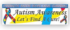 Autism Awareness Find A Cure Banner 53 x 17 Vinyl Banner - multicolored