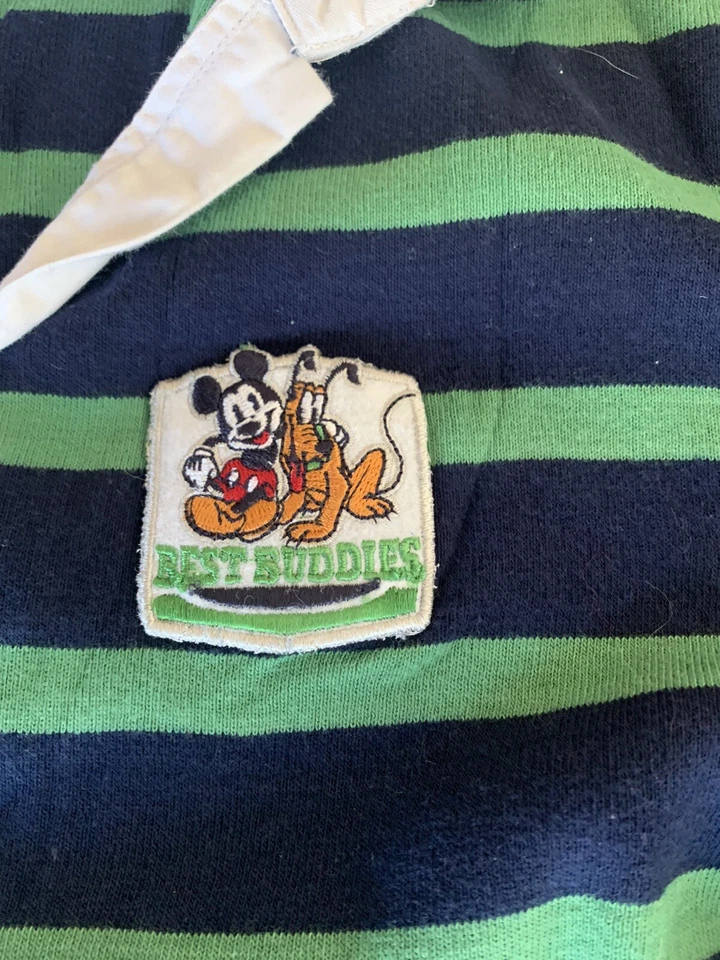 Camisa Polo Pullover Cuello Rayas Verdes y Azules Disney Niños Manga Larga Talla: M Foto 3 de 4