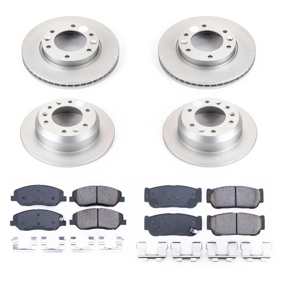 Juego de 4 ruedas CRK5832 Powerstop discos de freno y kits de pastillas delanteras y traseras para séquito Foto 3 de 4