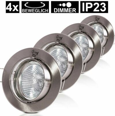 4x recessed lights recessed spotlight set swivel brushed iron Paulmann