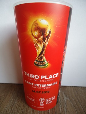 Coca Cola Becher FIFA World Cup Russia 2018 Belgien Belgium - England Match 63