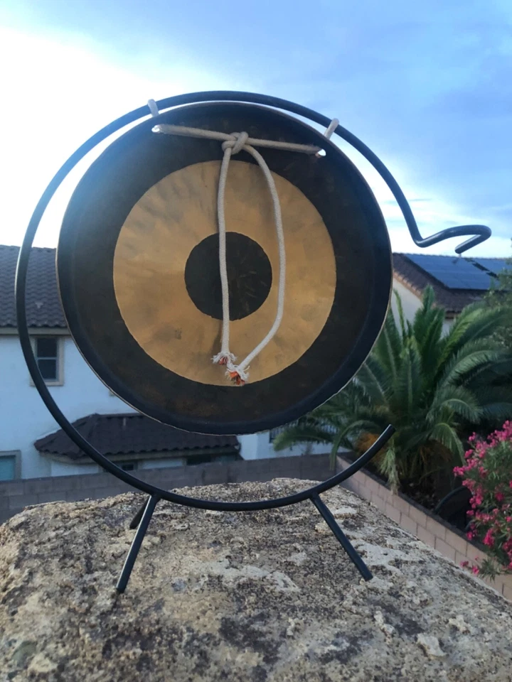 "Gong Burswood vintage raro de 9"" con soporte - sin mazo" Foto 4 de 4