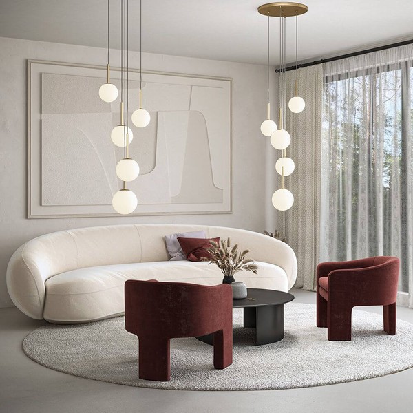 Maytoni Basic Form Pendelleuchte, HäNgeleuchte 5X E14 Gold-Farbe-image
