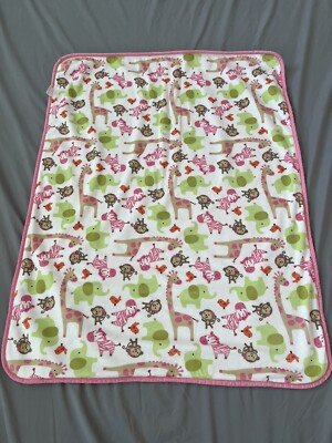 GUC Carters Baby Blanket Zoo Safari Animals Lion Giraffe Monkey