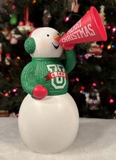 Hallmark 2012 CHEER U UNIVERSITY SNOWMAN Motion Activated Christmas Cheerleader