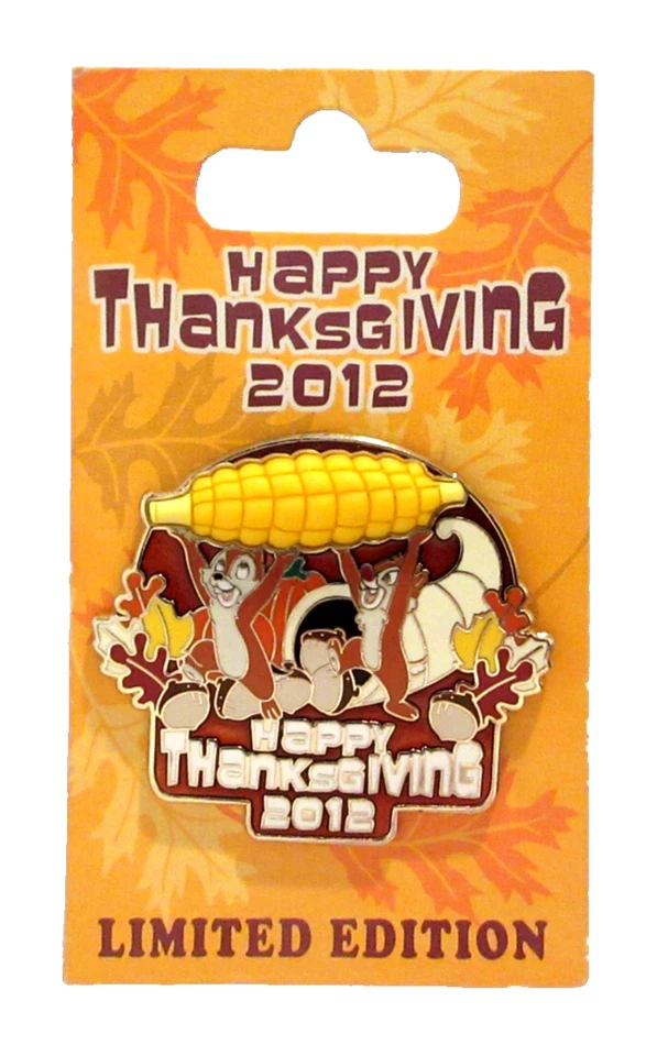 WDW HAPPY THANKSGIVING DAY 2012 CHIP 'n DALE CORN ON THE COB PIN- LE 3000 #93185 - Image 2 of 3