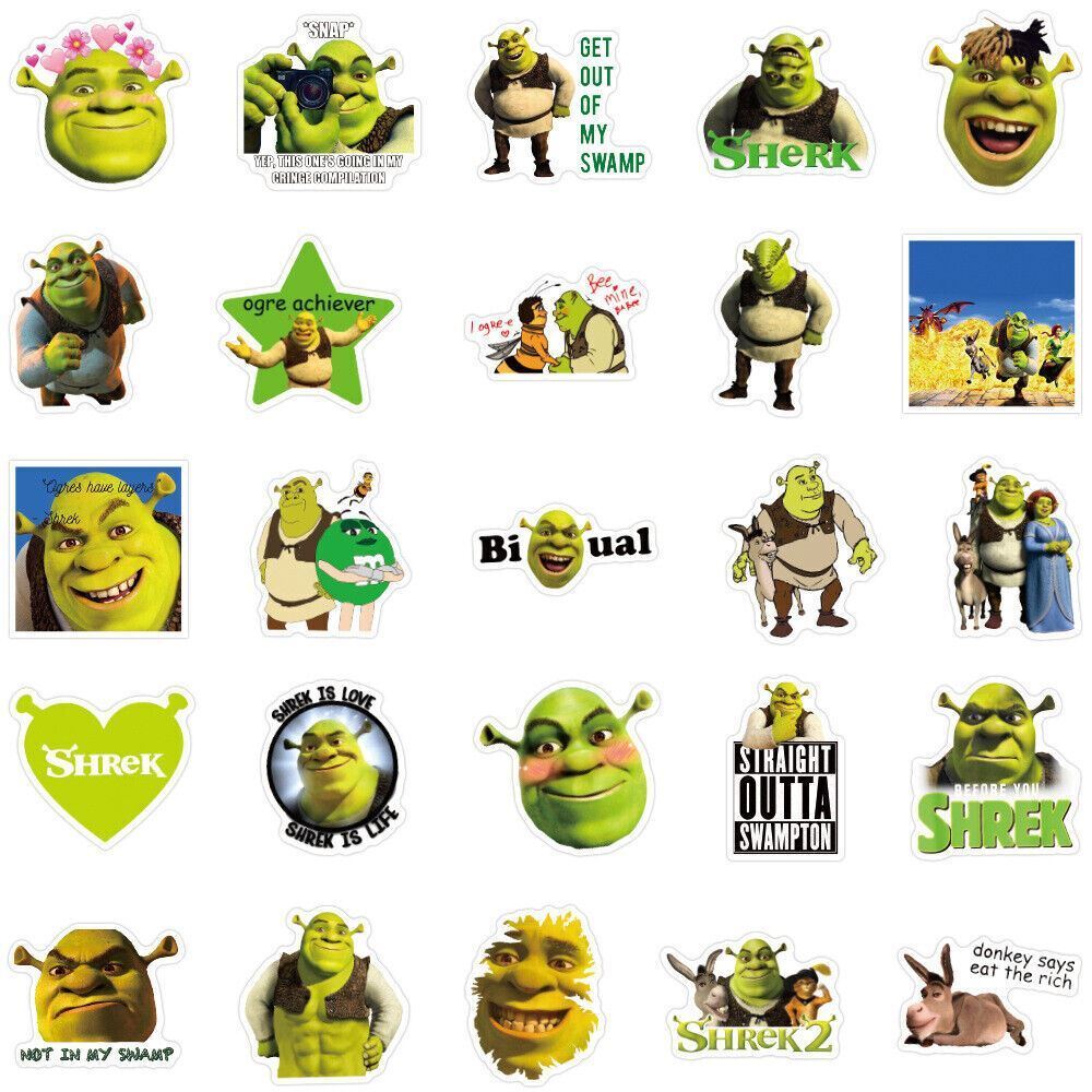 Shrek Fan Made Face Ogre Fiona Dirty Swamp Green Decal Sticker