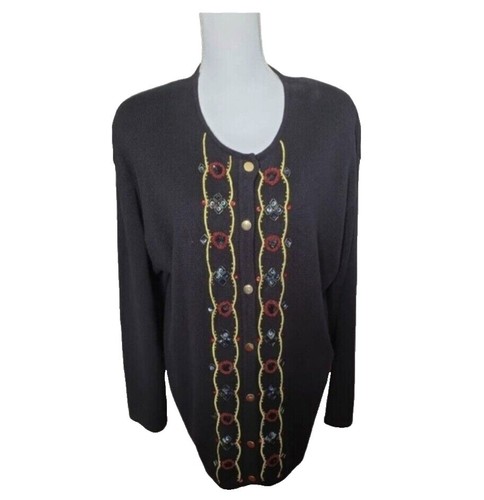 Magid Black Sateen Beaded Silk Belt 1980s Vintage | eBay display picture 1