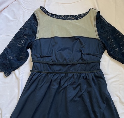 KIYONNA LUNA LACE COCKTAIL DRESS NAVY SIZE 0X MADE IN USA - Picture 17 of 24