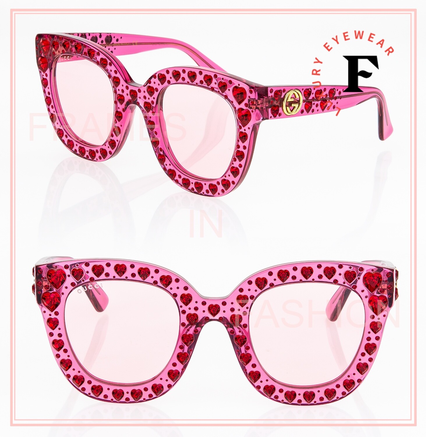gucci pink crystal sunglasses