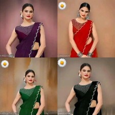 Women's Georgette saree with Separate Blouse Piece