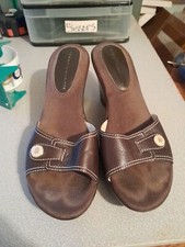 Tommy Hilfiger Brown Open toe Wedge Heel Sandals Shoes Sz 7