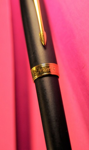 "Parker" Sonnet 2008's Matte Black> "M" nib Fountain Pen w/ Orig. box&paper - Picture 9 of 12