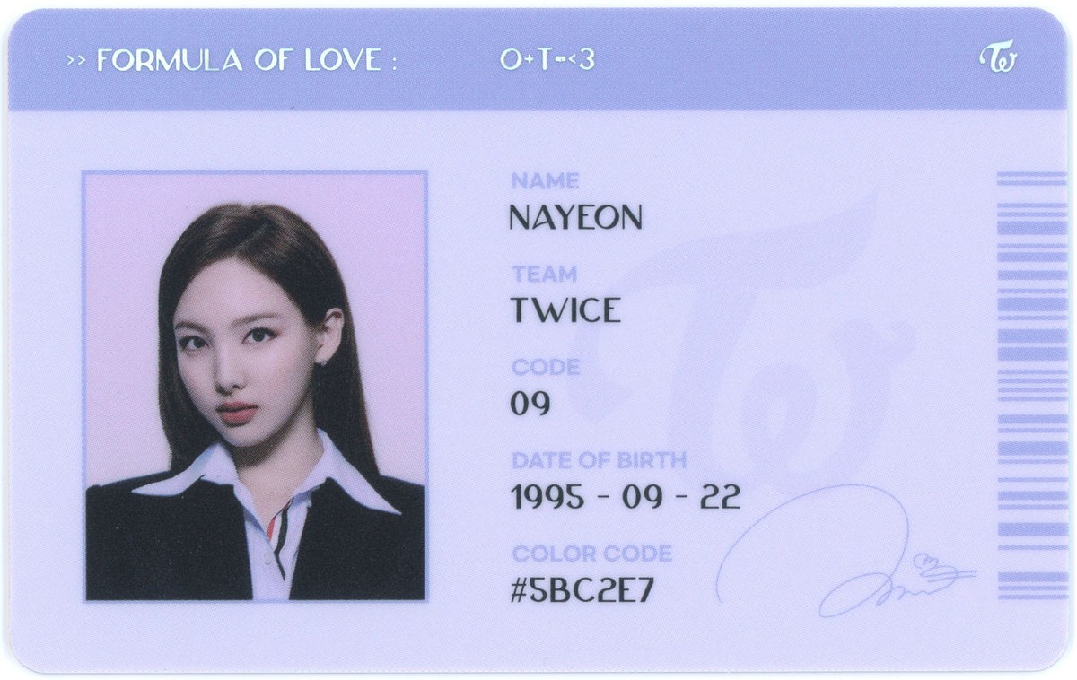 TWICE FORMULA OF LOVE SCIENTIST ID CARD OFFICIAL PHOTOCARD PAD | eBay