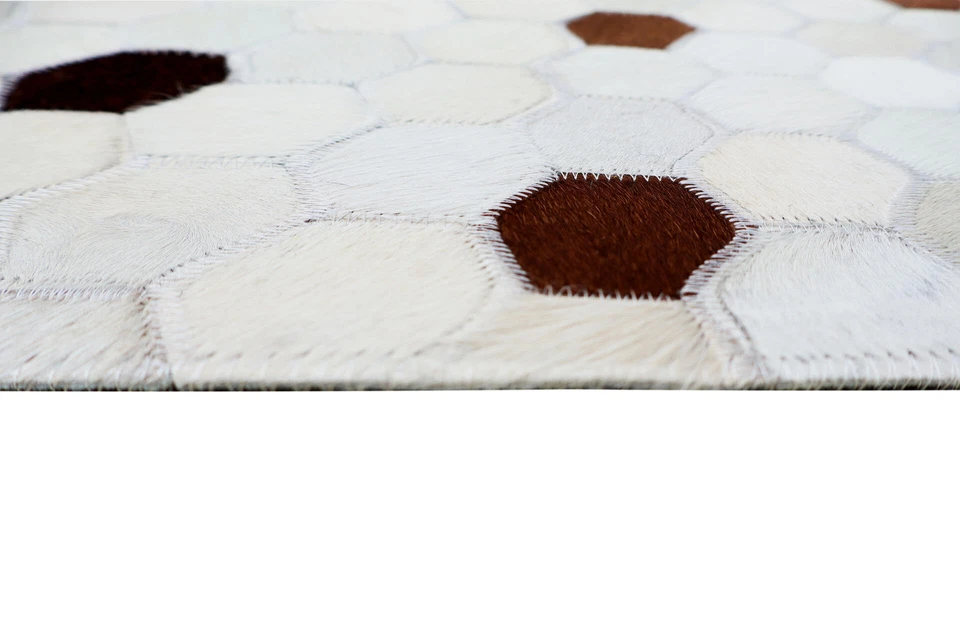 Leder Teppich Fellteppich 150x240 cm echtes Kuhfell Rug Handmade natural braun - Bild 4 von 4