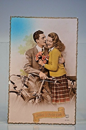 CPA CARTE POSTAL STE SAINTE CATHERINE DENTELLE AJOURE BONNET FILLE GARCON ANCIEN - Imagen 1 de 2