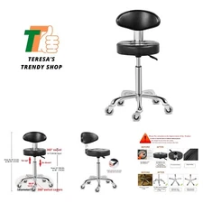 Swivel Stool Chair Adjustable Height,Heavy Duty Hydraulic Rolling Metal Stool...