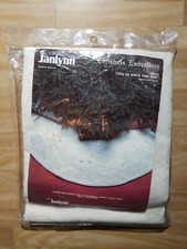 Janlynn Christmas Embroidery Toys On White Tree Skirt 46" Round 1987 NIP