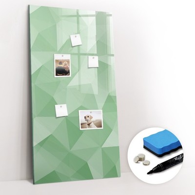 Magnettafel Küche Büro mit Marker Schwamm Magneten Abstrakte Dreiecke 60x120 cm