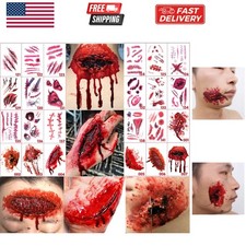 Halloween tattoo stickers, wound, simulated tattoo, scar stickers, knife simu...