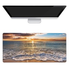 Large Mouse Pad Ocean Beach at Sunrise Extended Gaming Mouse Pad Desk Mat Sti...