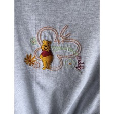 Vtg Disney Pooh Embroidered Sweatshirt L Proud To Be Cuddly Gray