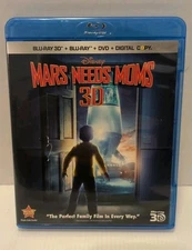 Mars Needs Moms 3D 4 Disc Set (Blu-Ray, 3D, DVD, Digital Copy, 2011) Complete