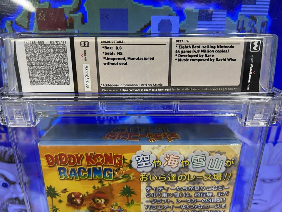 1997 N64 Diddy Kong Racing JPN Japan Nintendo 64 Graded WATA 8.0 NS SEALED New - Image 4 of 4