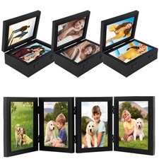 4 Pack Hinged Photo Frames 4x6 inch, Folding Multiple Picture Frame with High...