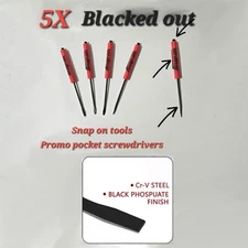 5 Snap on tools Special Edition pocket screwdrivers RED PROMO Blacked/Out + gift
