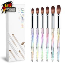 Nagelkunstpinsel-Set f&uuml;r Nailart UV Gel Acryl 6-teilig, langlebig, pr&auml;zise Linie