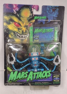 1996 Trendmasters Mars Attacks, Super flex Action Figure W/ Software..NEW